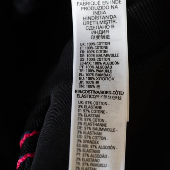 Diesel Black Cotton Pink Rope Sweatshirt F-Twister Size Medium Metal Tag Detail - Picture 11 of 11